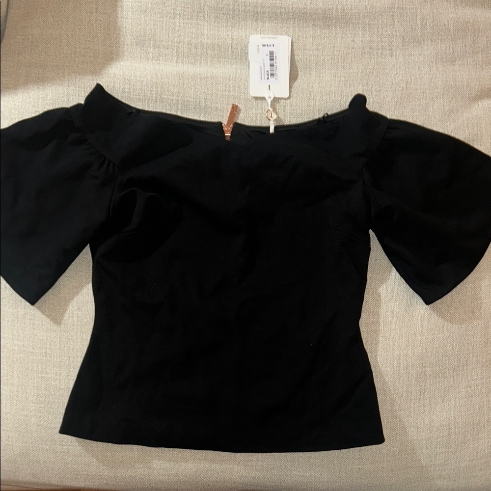 Ted Baker Sculpted Sleeve Bardot Top Size 2